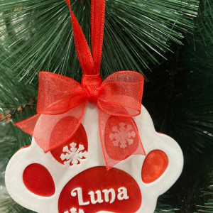 Adorno huella navideña