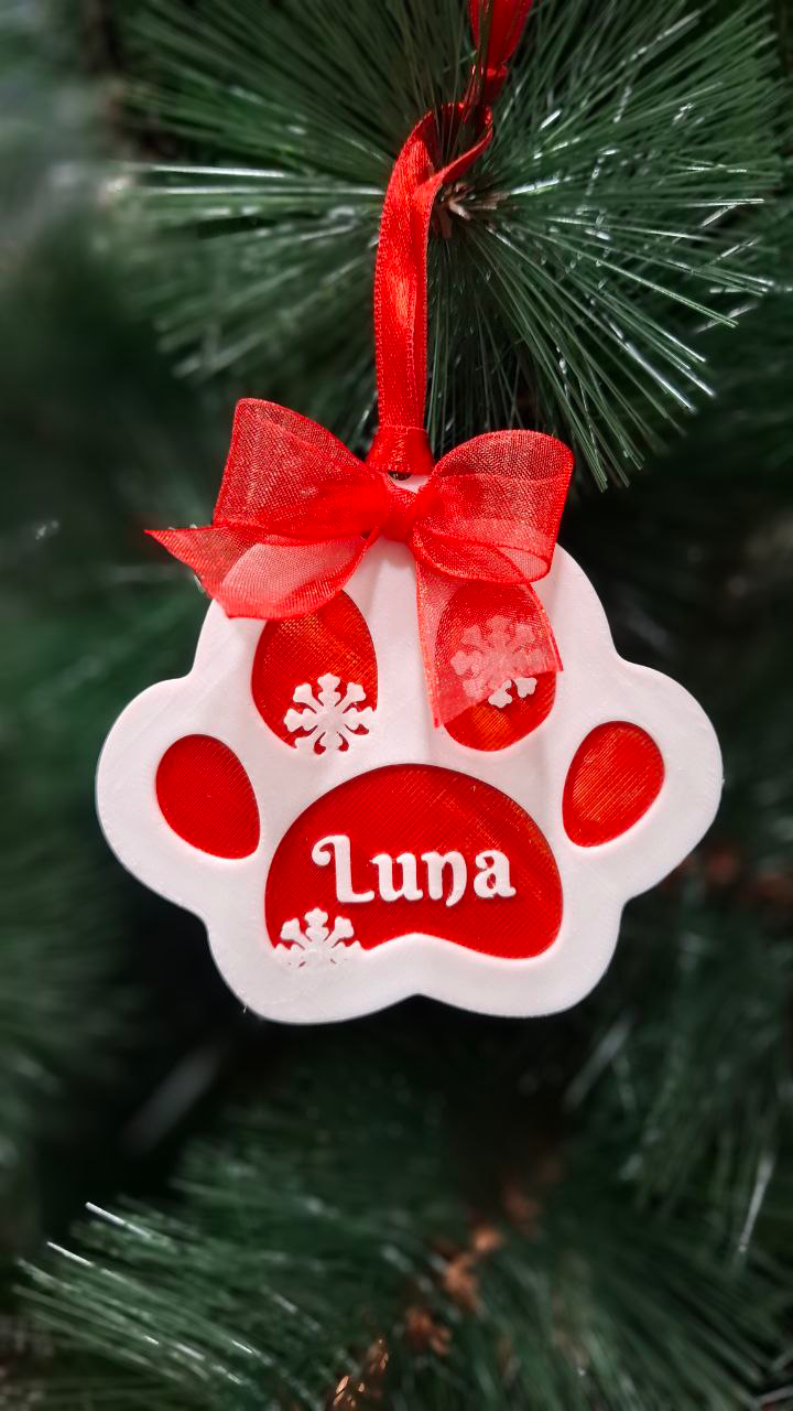 Adorno huella navideña