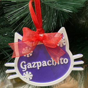 Adorno gatito navideño