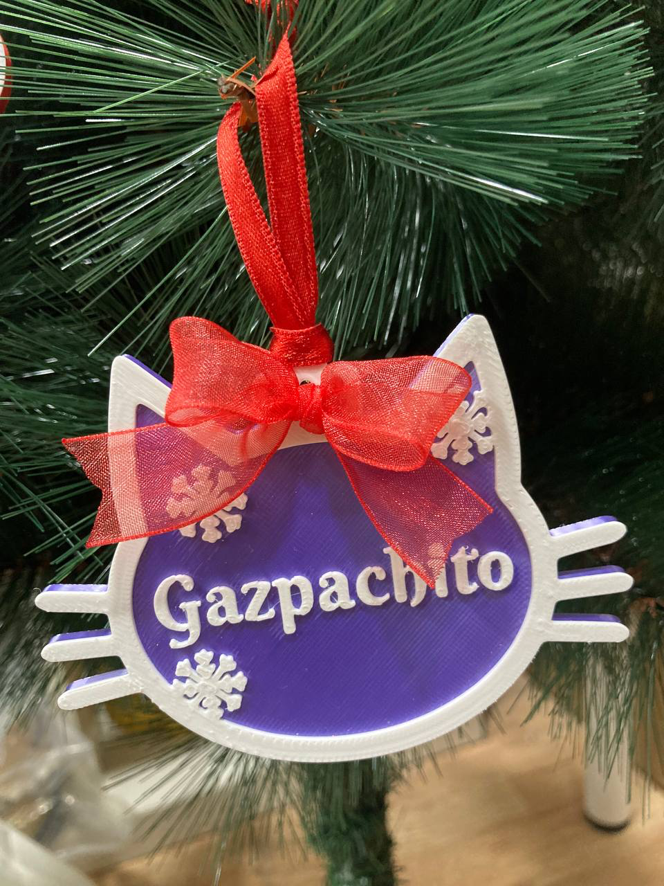 Adorno gatito navideño