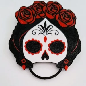 Broche Cuelga Gafas Rosas Catrina