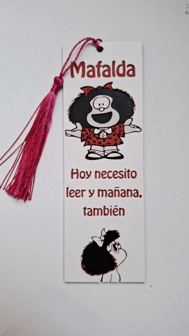 Marcapáginas Mafalda relieve.